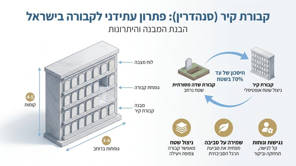 מבנה קבורת סנהדרין מודרני ומכובד בבית עלמין