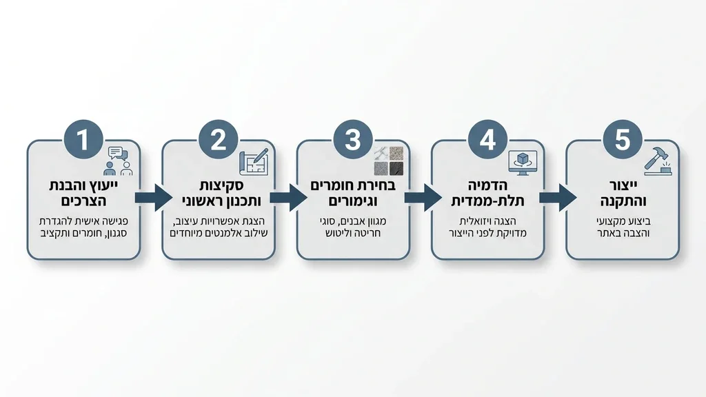 נוצר על ידי מודל בינה מלאכותית Gemini Pro תהליך תכנון ועיצוב מצבות בהתאמה אישית