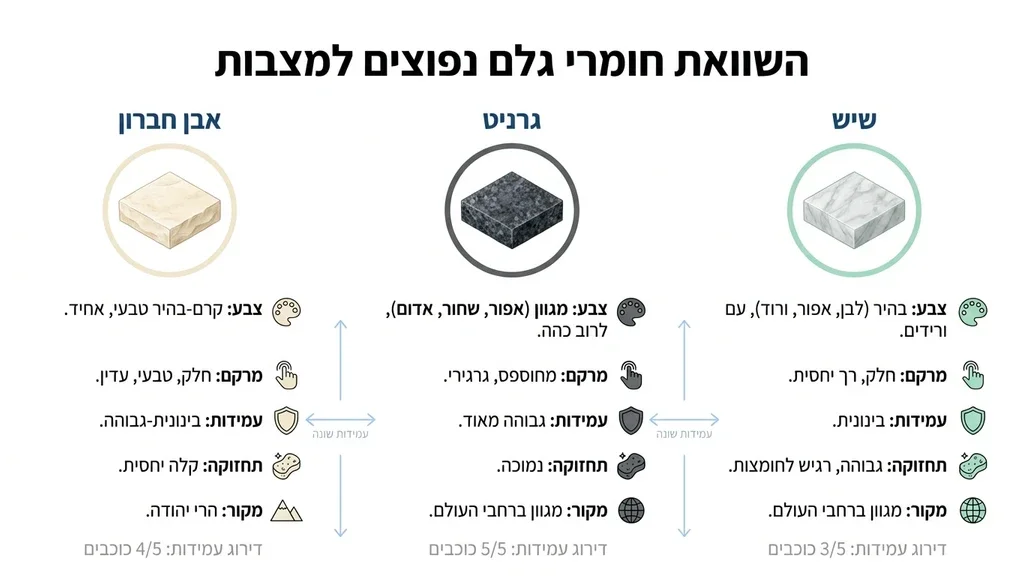 מצבת שיש חברון קלאסית בגימור נקי