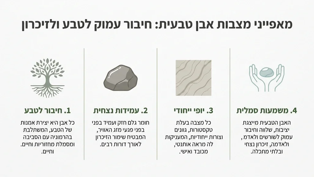 מצבת אבן טבעית גולמית בבית עלמין פסטורלי