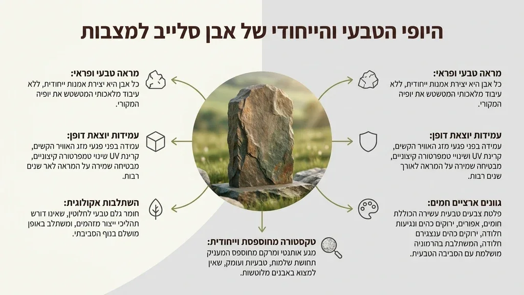 מצבת אבן סלייב טבעית בגווני אדמה