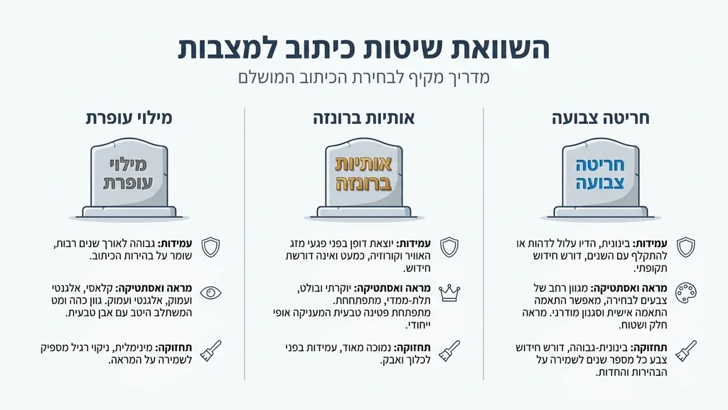 נוצר על ידי מודל בינה מלאכותית Gemini Pro דוגמאות של סוגי אותיות שונים עבור כיתוב על מצבות הכוללים עופרת וברונזה