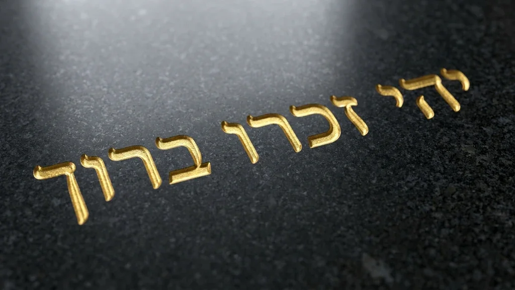 נוצר על ידי מודל בינה מלאכותית Gemini Pro מילוי אותיות בעופרת על גבי מצבה