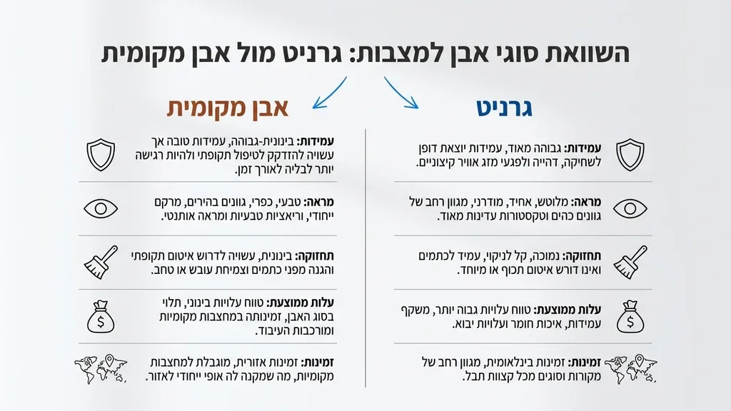 After discussing the types of stones and raw materials, specifically granite and local stones. מצבת גרניט שחורה יוקרתית בגימור מבריק
