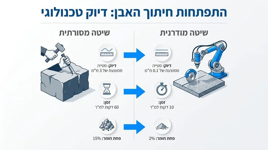 מכונת חיתוך אבן ממוחשבת בפעולה מדויקת