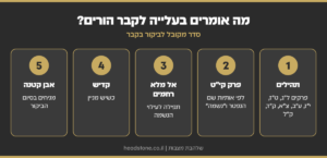 אינפוגרפיקה: מה אומרים בעלייה לקבר הורים - תהילים, פרק קיט לפי אותיות השם, אל מלא רחמים, קדיש ואבן קטנה